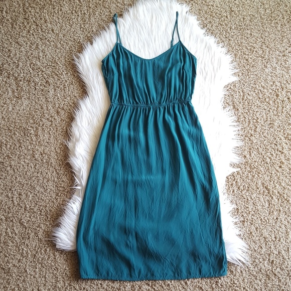 Twelfth Street by Cynthia Vincent Dresses & Skirts - Teal Silk Slip Dress